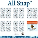 All-SNAP 20 pcs Électrodes SNAP 5x5, Garanti 100% Compatibles COMPEX® - Haute performance et longue durée de vie (5 Sachets ...
