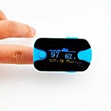 carejoy portable Oxymètre de pouls doigt OLED Tensiomètre numérique Capteur d'oxygène et pouls M avec Audio Alarme et son pouls ...