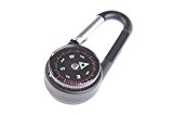 Huntington Clip Compass: petite boussole avec un thermomètre, imbibée d'un fluide dans un boîtier métallique fait en aluminium, couleur: noir, ...