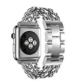 Kobwa Apple Watch Bracelet en Acier Inoxydable Wrist Strap Band Replacement pour Apple Watch Tous les Modèles