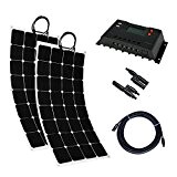 Mabelstar kit de système solaire de 200 W/2 pcs pliables de panneau solaire Flexible Panneau solaire avec contrôleur de charge solaire chargeur ...