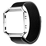 Pour Fitbit Blaze Bracelet ,Clode® Milanese magnétique Cadre Montre en acier inoxydable Band + Métal pour Fitbit Blaze